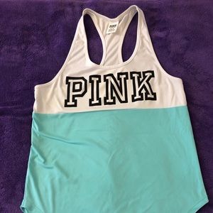 Victoria’s Secret Pink Tiffany Blue/White Tank Top